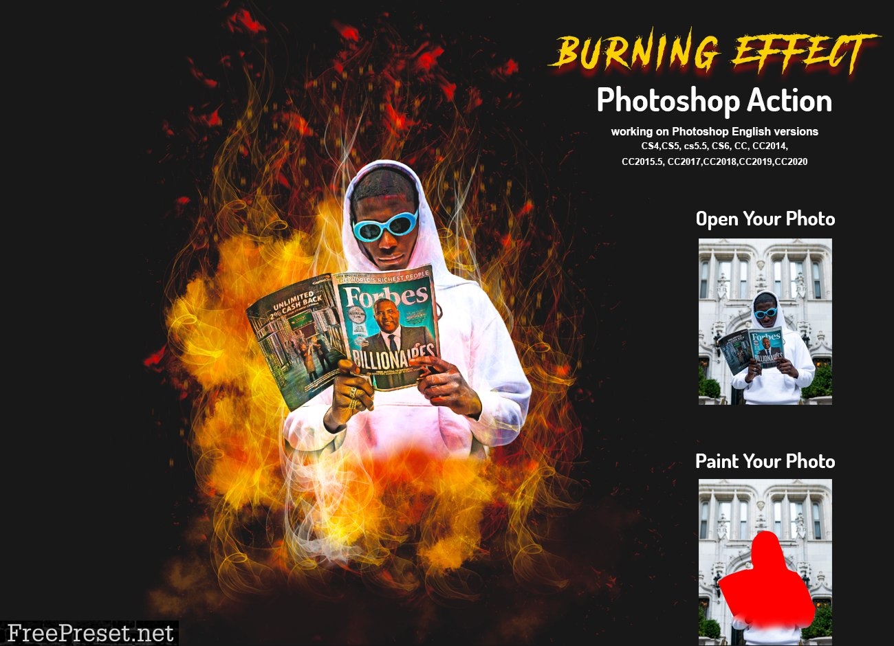 Burning Effect Photoshop Action 5999913