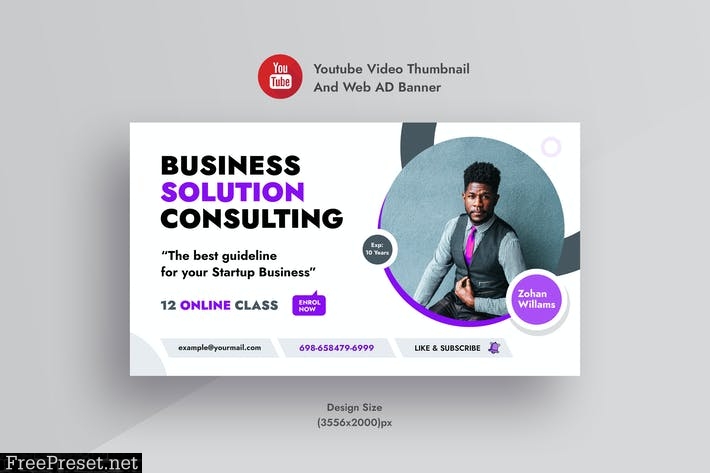 Business Consulting YouTube Thumbnail & AD Banner BUQ3XEJ