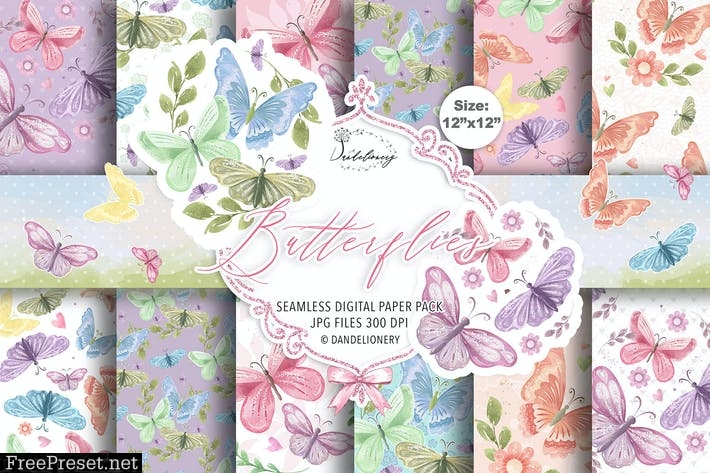 Butterfly digital paper pack J8SB2DK