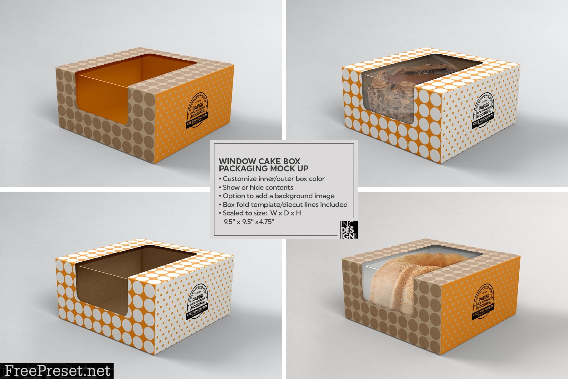 Cake Window Box Packaging Mockup 2306692