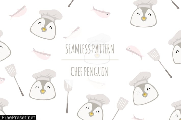 Chef Penguin – Seamless Pattern J3WVAQN