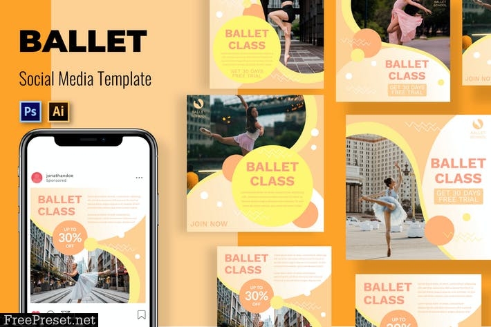 Class Ballet Social Media Template FT3PA26