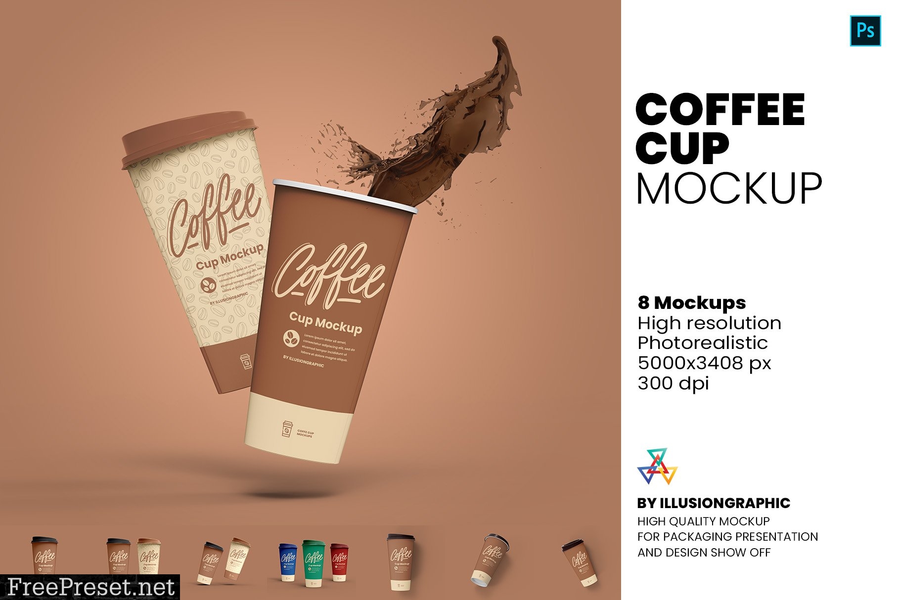 Coffee Cup Mockup - 8 views 5876160