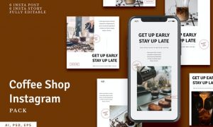 Coffee Shop Instagram Stories & Post Pack JTMJBHB