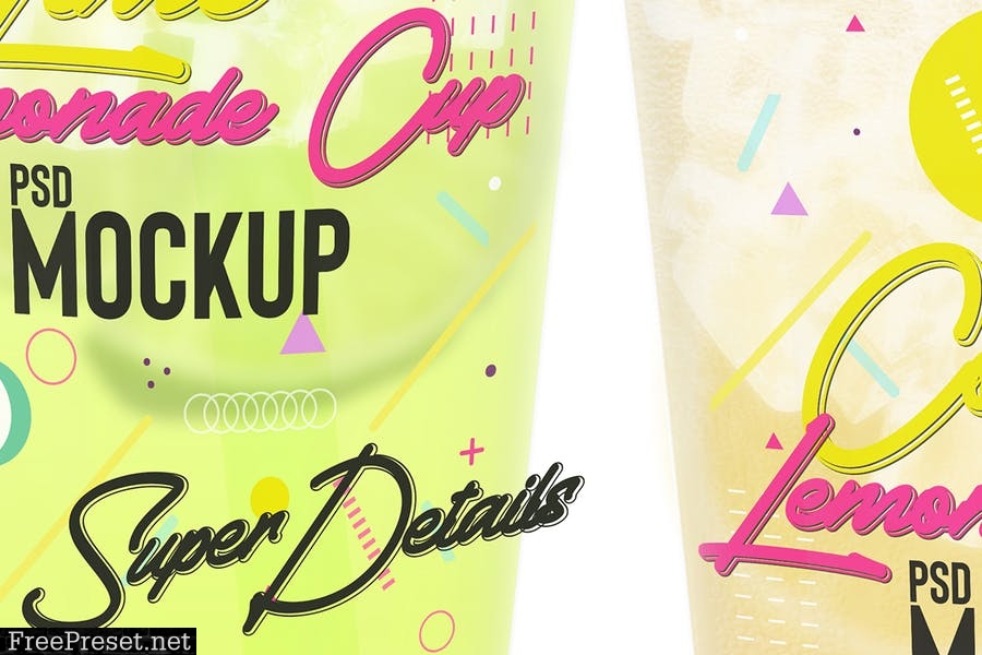 Cold Drink Plastic Cup Packaging PSD Mockup F6Z4PQ5