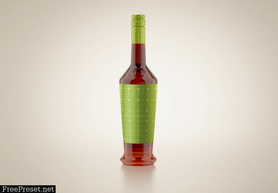 Colorfull Liquor Glass Bottle Mockup T7GX6U8