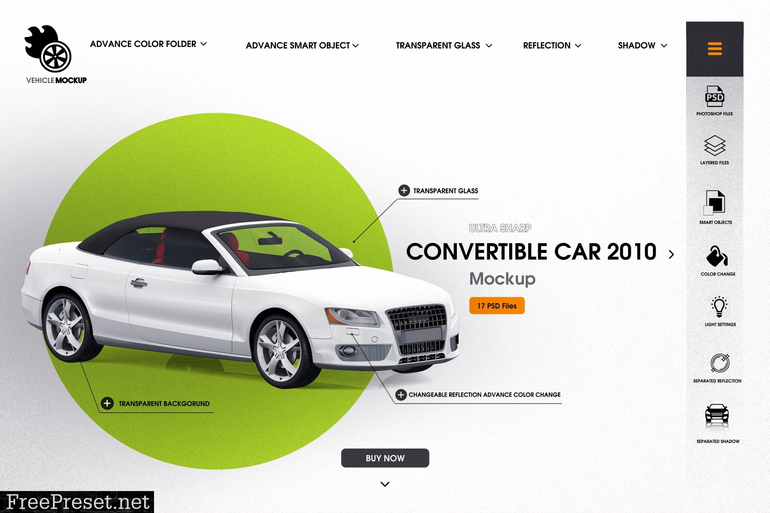 Convertible car 2010 mockup 5970846