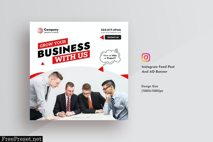Corporate & Business Instagram Feed Post AD Banner 9U9TKXJ