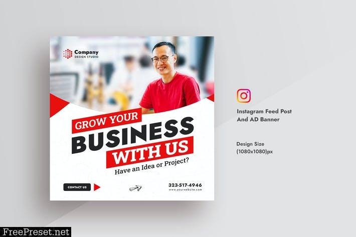 Corporate & Business Instagram Feed Post AD Banner M4PA3RF