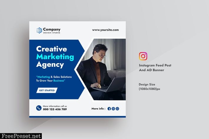 Creative Agency & Marketing Instagram Feed Post CZFSR93