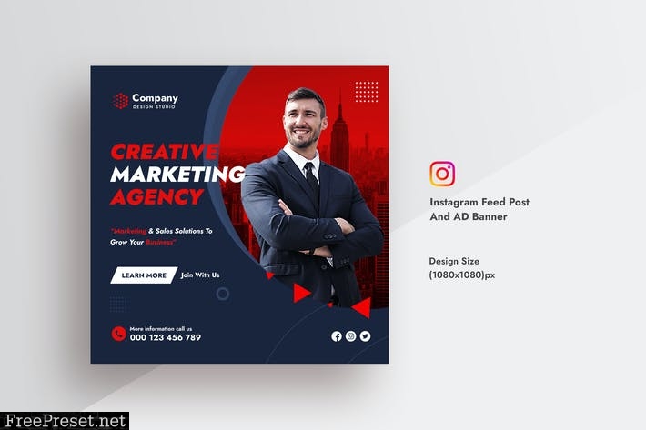Creative Agency & Marketing Instagram Feed Post V9NHF2H