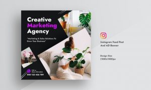 Creative Agency Instagram Feed Post & AD Banner 6F79AME