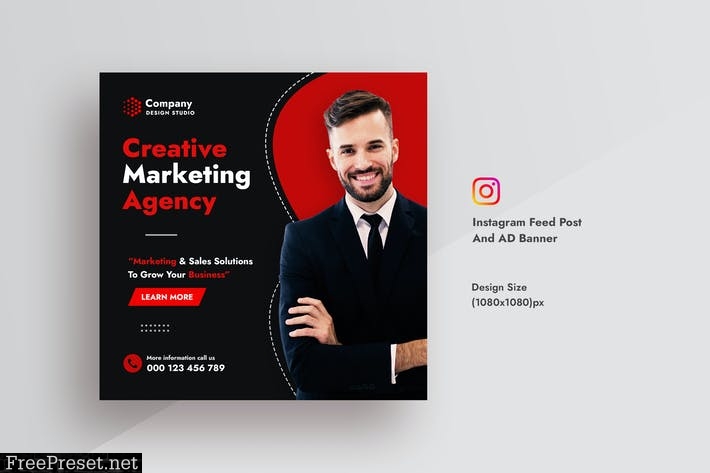 Creative Agency Instagram Feed Post & AD Banner 9QAEA8J