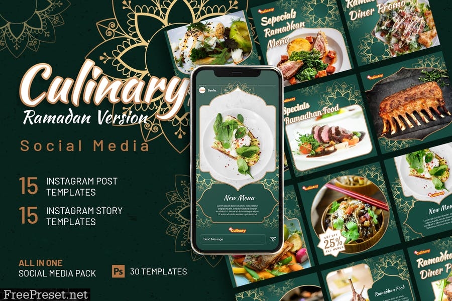 Cullinary - 30 Instagram Post & Story Template ZDRXTXA