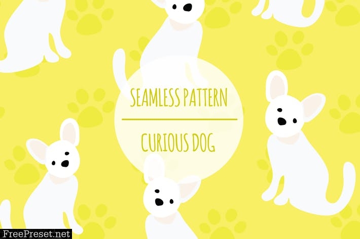 Curious Dog – Seamless Pattern WL9DD3G