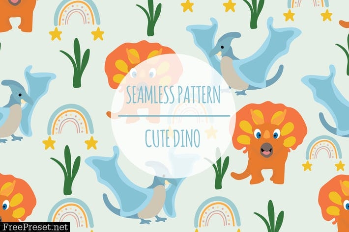 Cute dino – Seamless Pattern 3AFGK5D