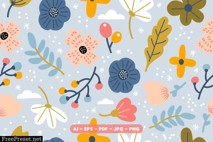 Cute Flower Pattern 5WREHUA