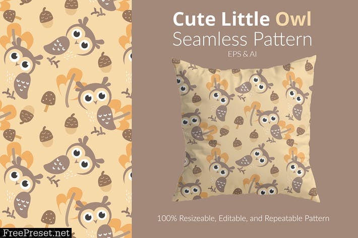 Cute Little Owl Pattern HNRLAMU