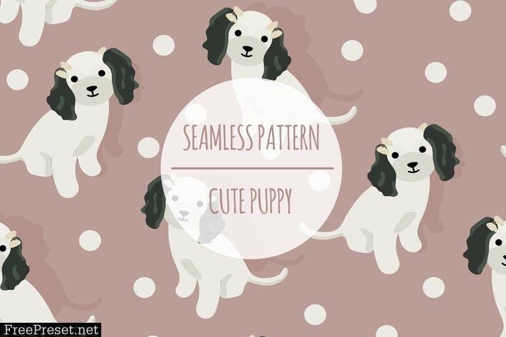 Cute Puppy – Seamless Pattern UUP76DJ