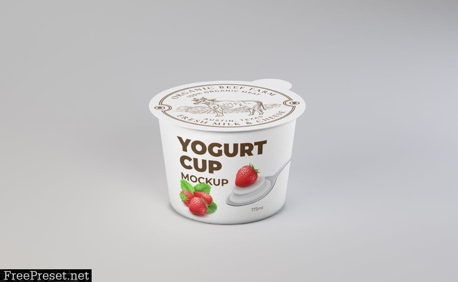 Dairy Product Cup Mockup ST3ZMU7