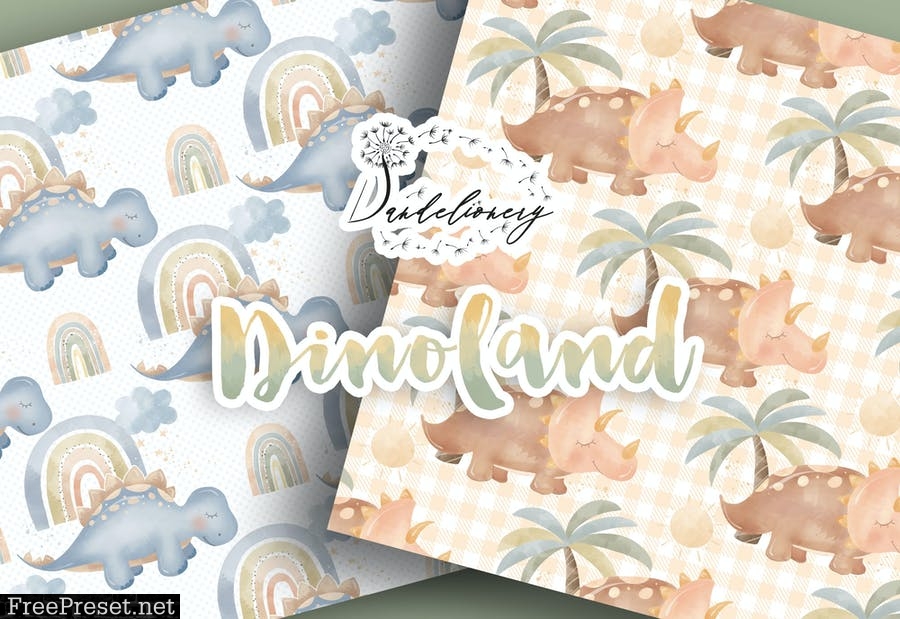 Dinoland digital paper pack LJD7A2V