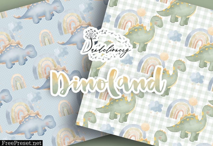 Dinoland digital paper pack LJD7A2V