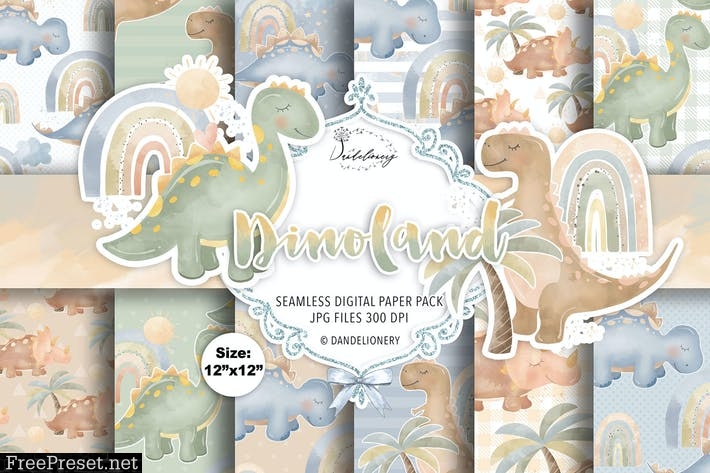 Dinoland digital paper pack LJD7A2V