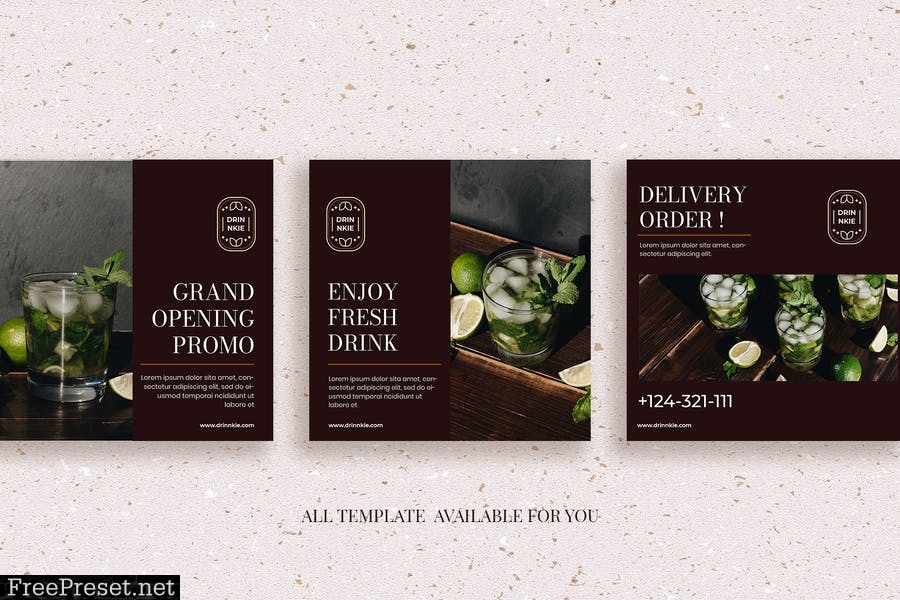 Drinkie - 30 Instagram Post & Story Template LB2LFDV