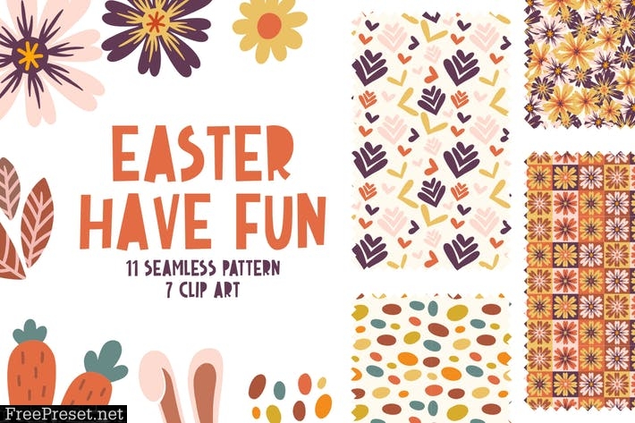 Easter Have Fun Seamless Pattern 4XWDTJL