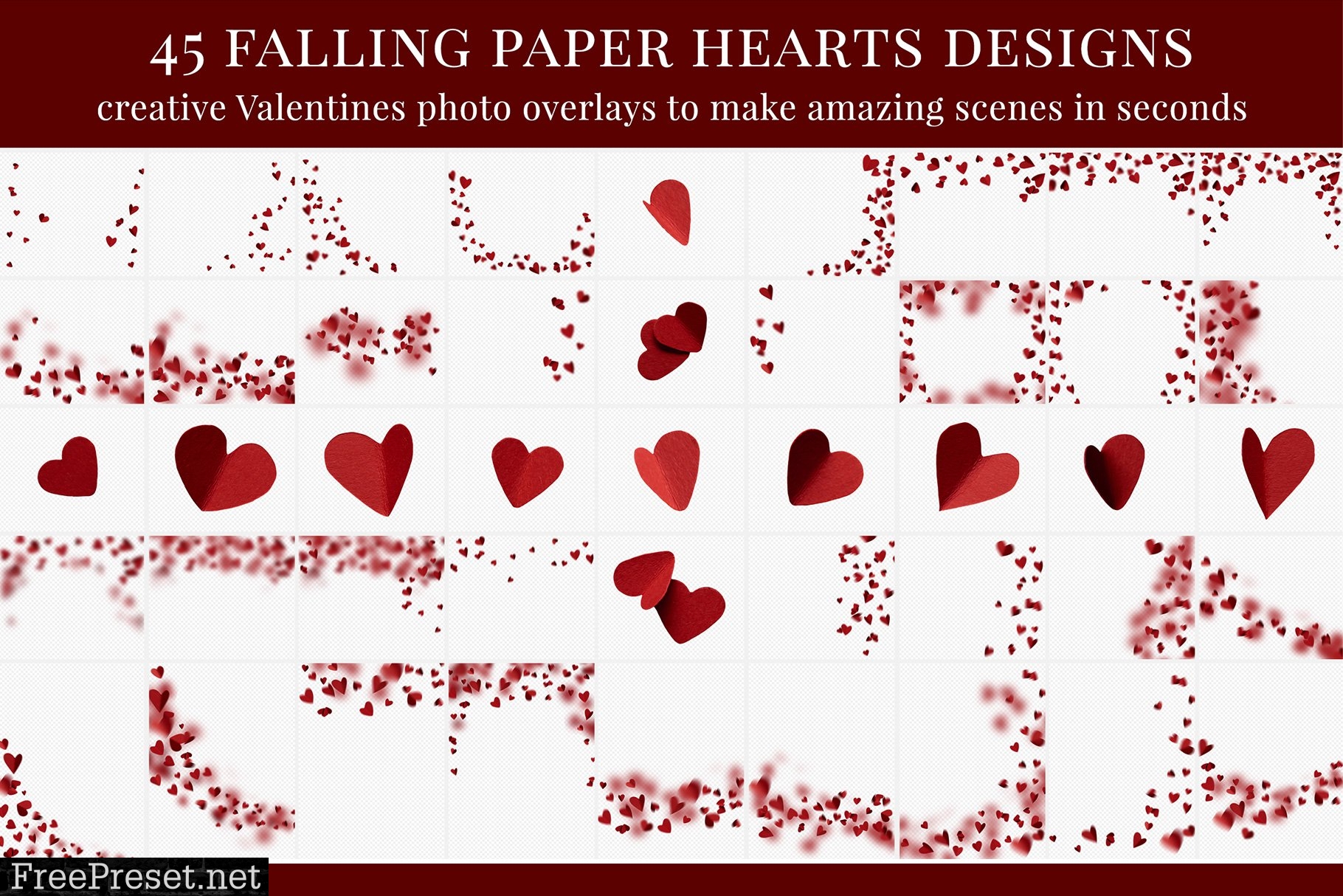 Falling Paper Hearts photo overlays 5791182