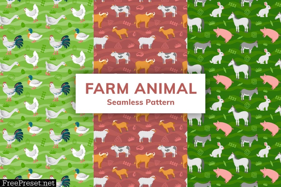 Farm Animal Seamless Pattern DHGEQ8M