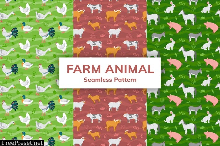 Farm Animal Seamless Pattern DHGEQ8M