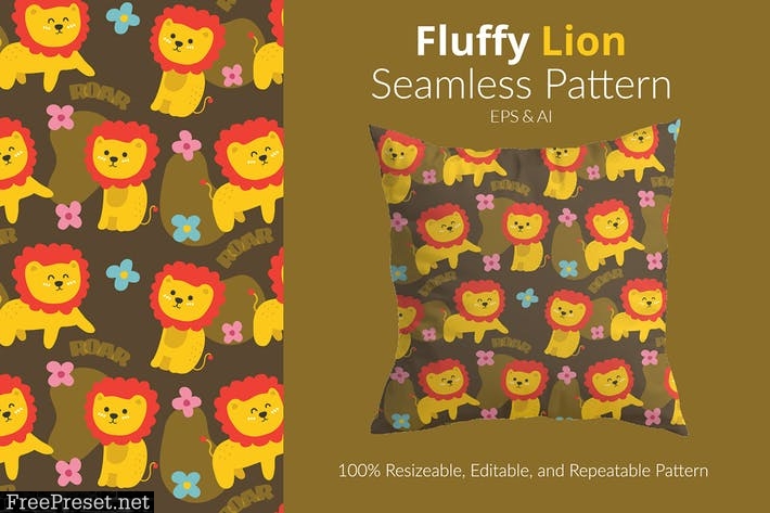 Fluffy Lion Pattern HLQPHDV