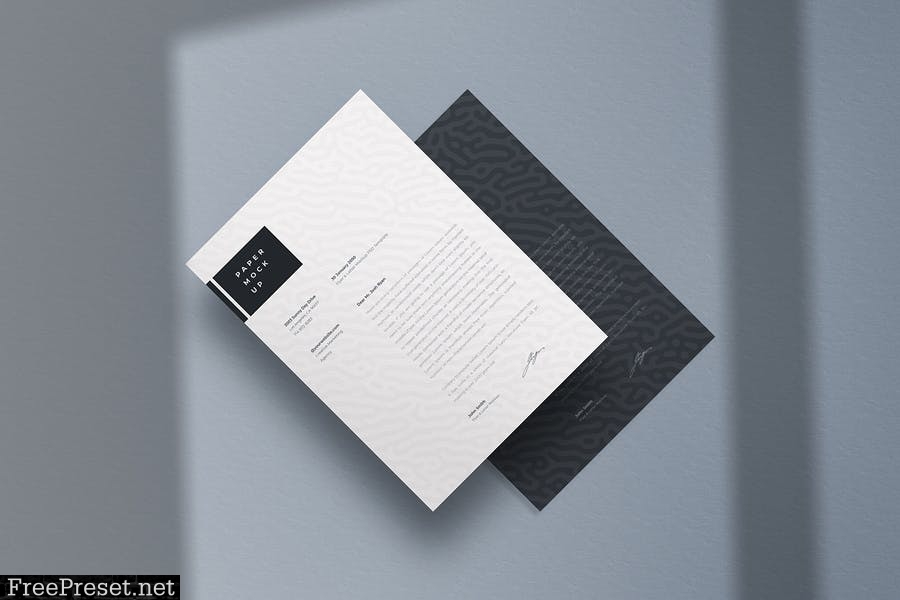 Flyer and Letter A4 Paper Mockup PSD Template JBEBEUA