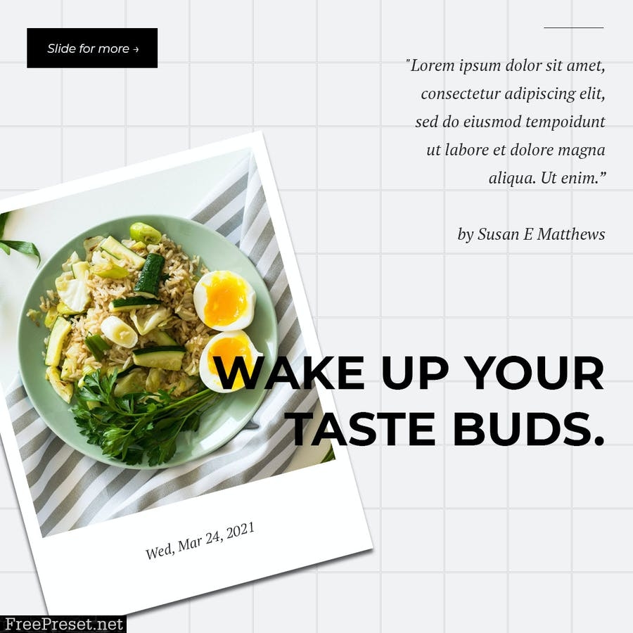 Food Article Instagram Stories & Post Pack
