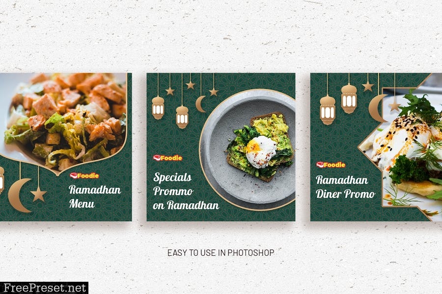 Foodie - 30 Instagram Post & Story Template F3LE52Q