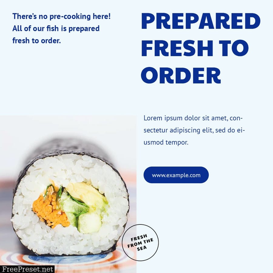 Fresh Sushi Instagram Stories & Post Pack TM33JRJ