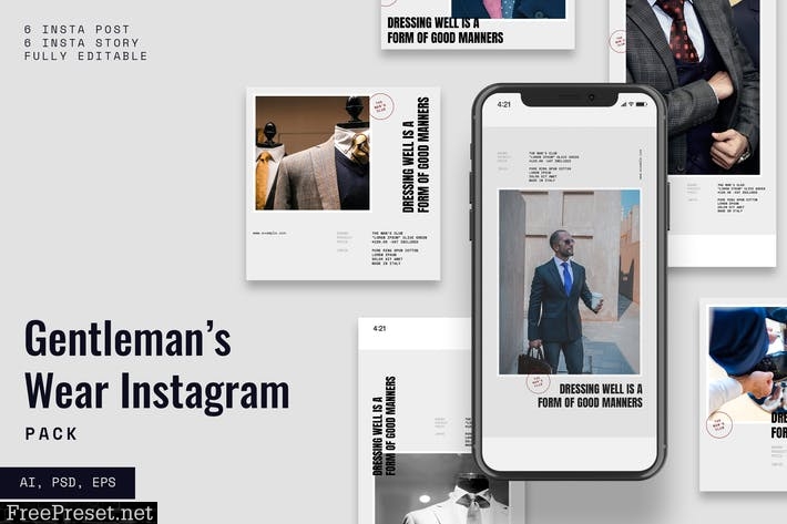 Gentleman Instagram Stories & Post Pack UY7P7VX