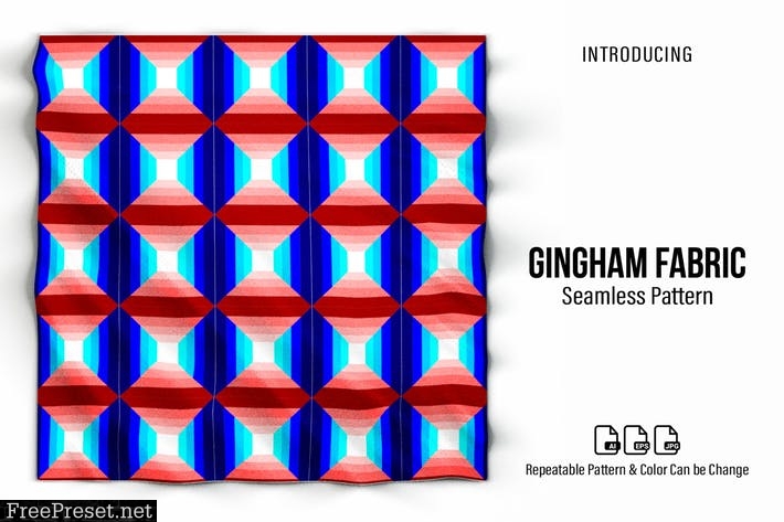 Gingham Fabric Seamless Pattern 52RB2GF