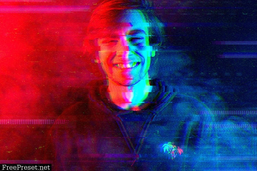 Glitch Distortion Photo Effect