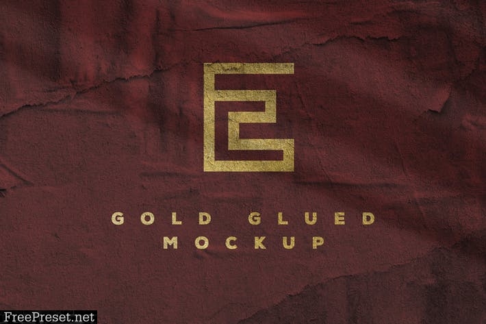 Gold Glued Logo Mockup 2UL2RHK