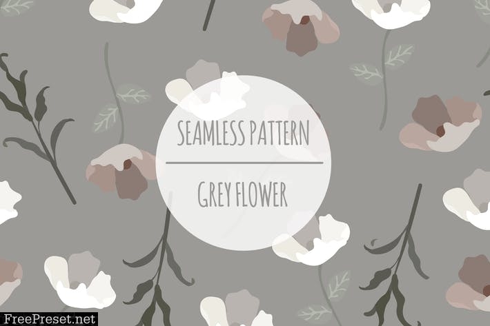 Grey Flower – Seamless Pattern 6PAD342