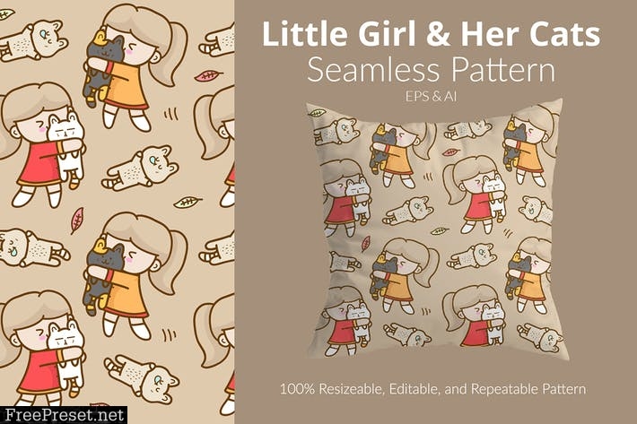 Her Cats Pattern RQAPGMV