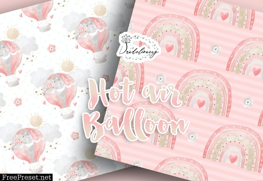 Hot Air Balloon digital paper pack YZWCHC2