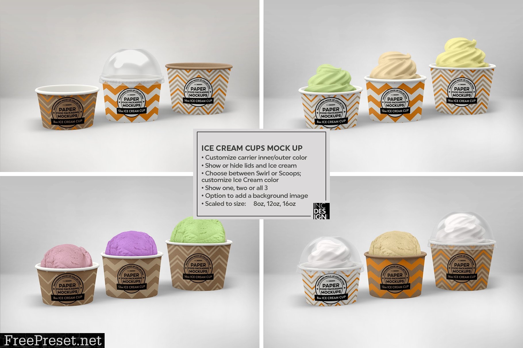 Ice Cream Cups Mockup 2182874