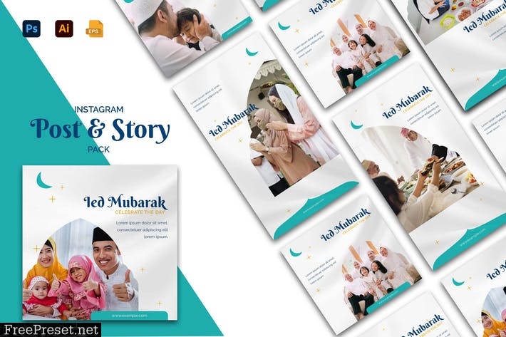 Ied Mubarak Instagram Stories & Post Pack HBMHVR5