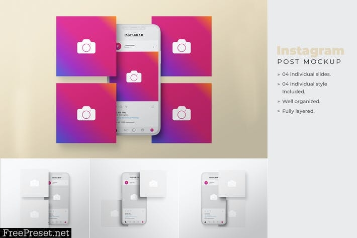 Instagram Post Mockup Template - Vol 02 9KLPF5B