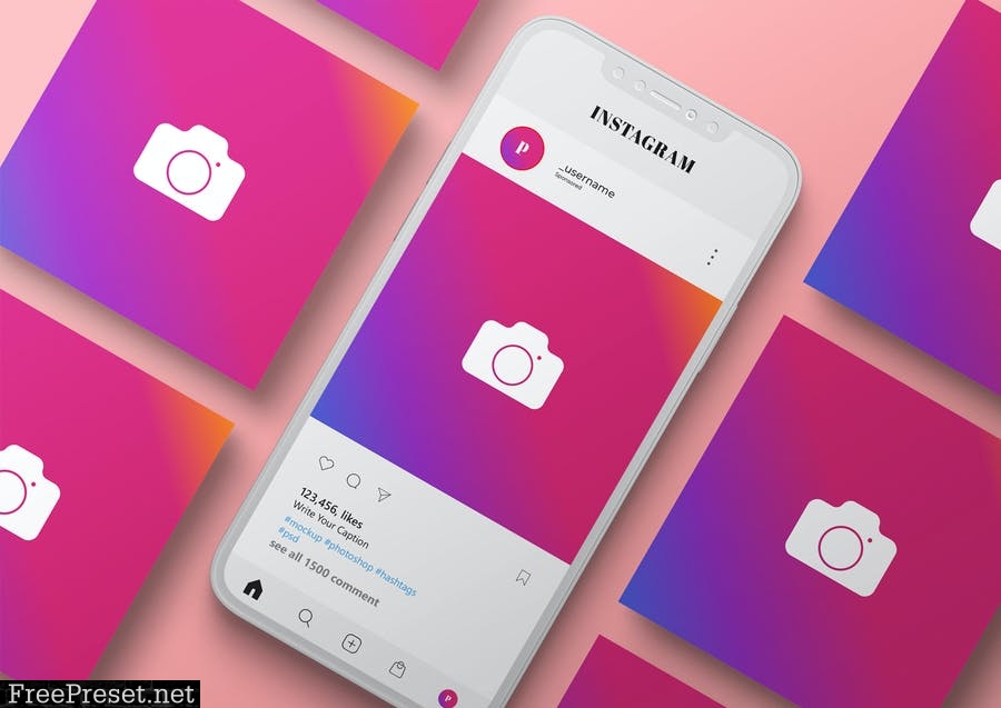 Instagram Post Mockup Template - Vol 03 FX8FPK3