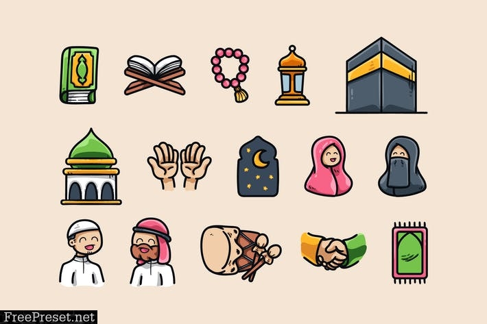 Islamic Icon Set JJYLAA2