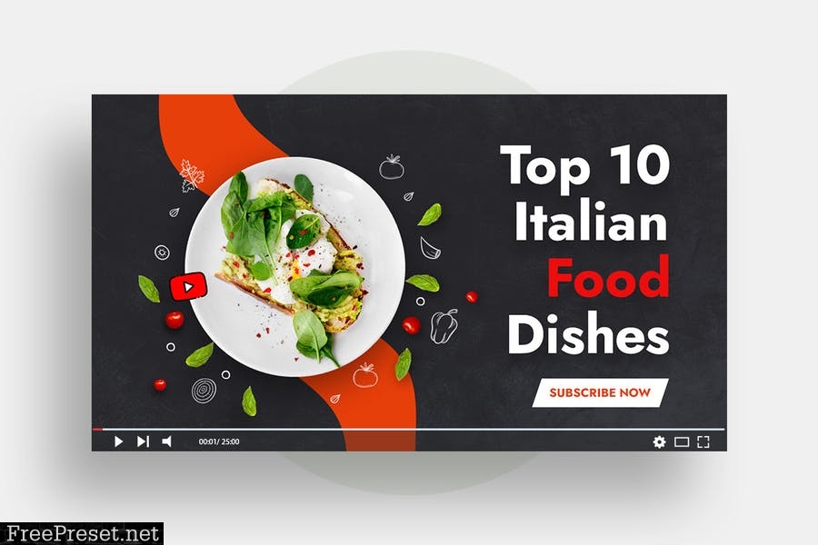 Italian Food & Restaurant YouTube Video Thumbnail RR48T5M